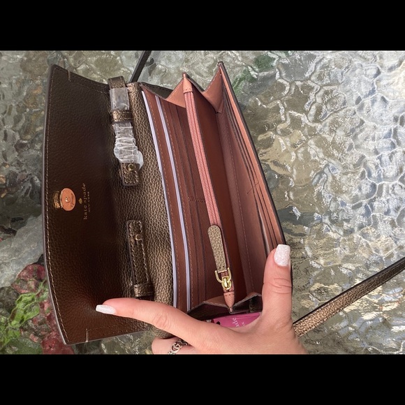 Kate Spade Copper Metallic Wallet Chain Crossbody - Picture 9 of 16